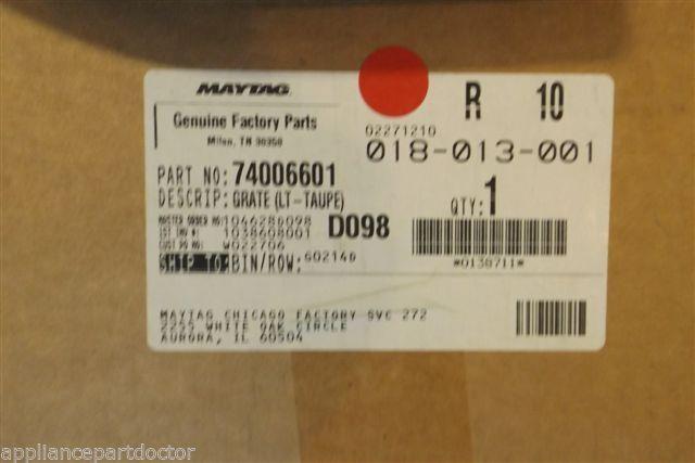 MAYTAG STOVE 74006601 GRATE NEW IN BOX MAYTAG STOVE 74006601 GRATE NEW IN BOX